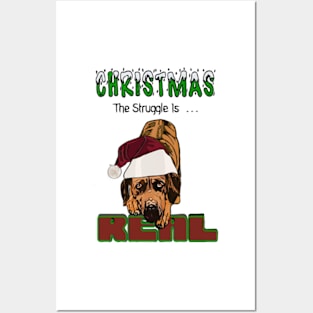 Rhodesian Ridgeback Christmas The Struggle Is Real Art Posters and Art